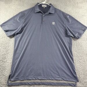 Peter Millar Summer Comfort Polo‎ Shirt Mens Large Blue Pattern Performance Wick